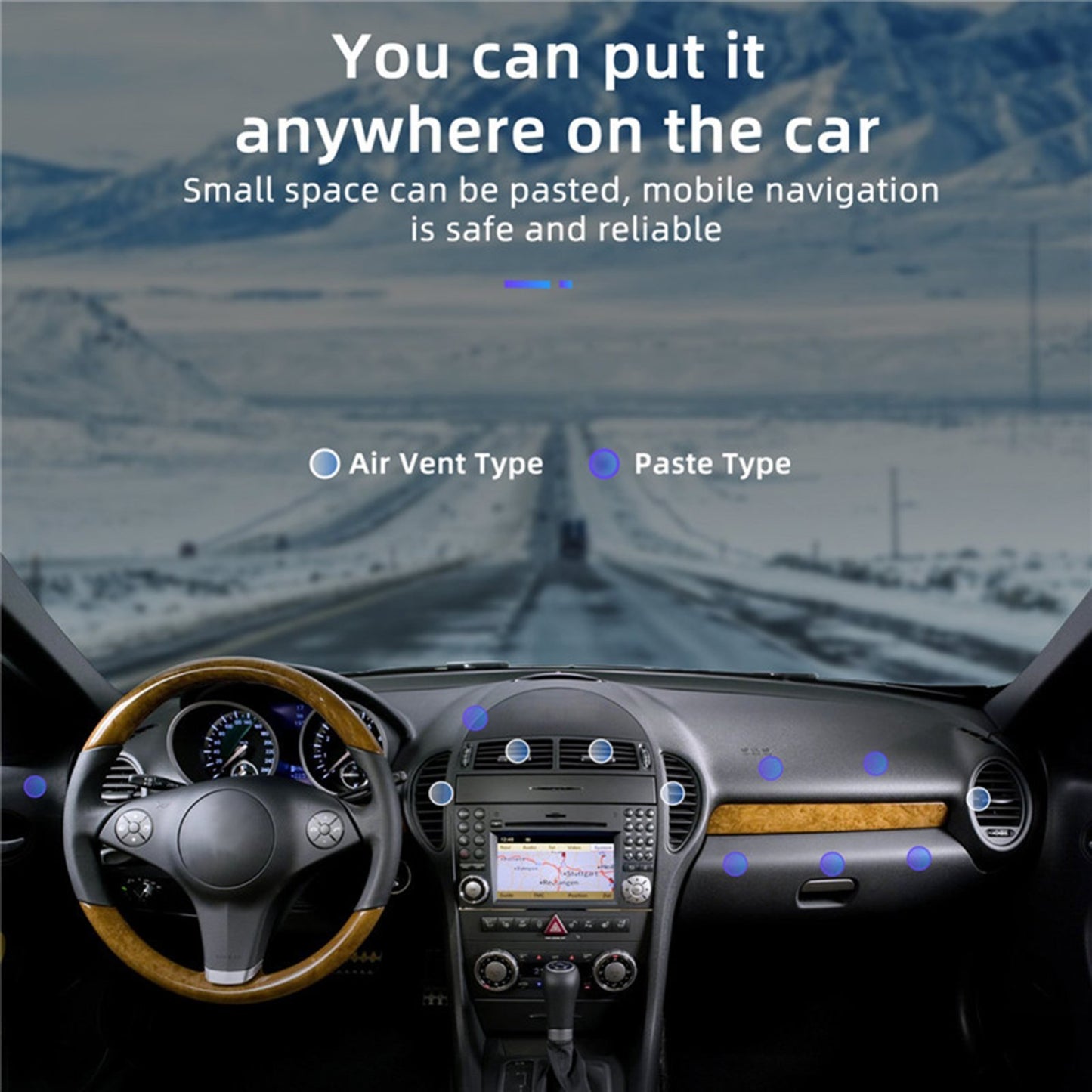 360° Rotation Magnetic Phone Holder Foldable Car Mount Stand Dashboard Universal