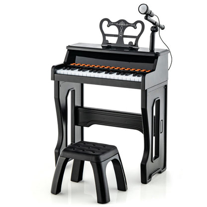 37 Keys Music Piano with Microphone Kids Piano Keyboard with Detachable Music Stand