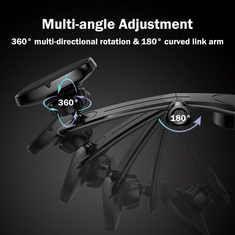 360° Rotation Magnetic Phone Holder Foldable Car Mount Stand Dashboard Universal