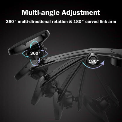 360° Rotation Magnetic Phone Holder Foldable Car Mount Stand Dashboard Universal