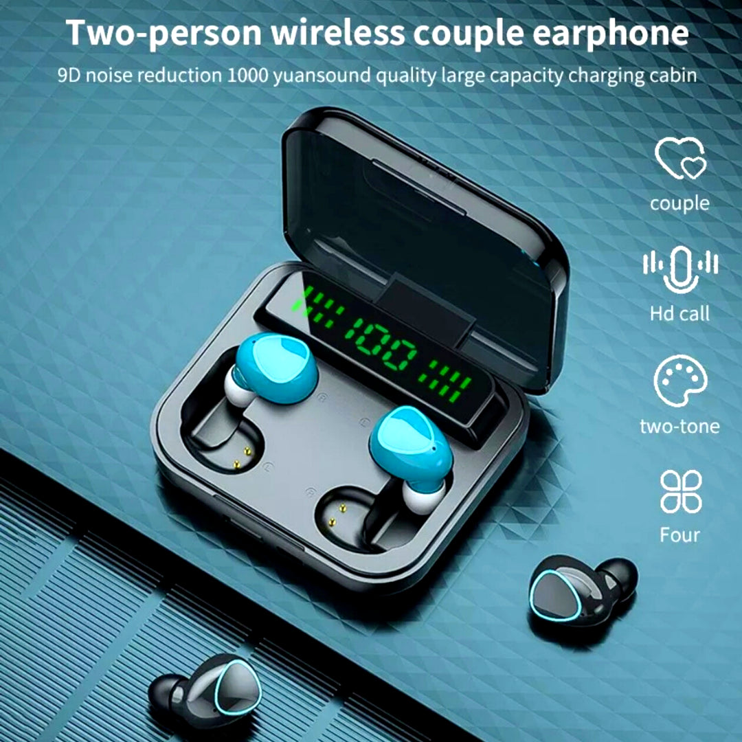 Couple Headphones Bluetooth Earbuds Wireless Earphone Waterproof for Any Phone