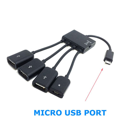 Micro USB Charging OTG Hub Splitter Cable for Smart Phone Android Tablet 4 in 1