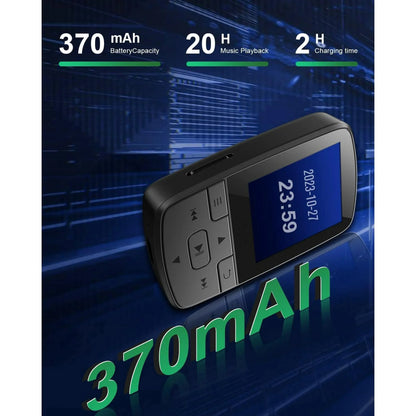 MP3 Player 64GB Bluetooth 5.3, Hifi Sound Music Player with Speaker, FM Radio, Recorder, E-Book, Pedometer, Clip-On Portable MP3 for Sports & Running with Earphones