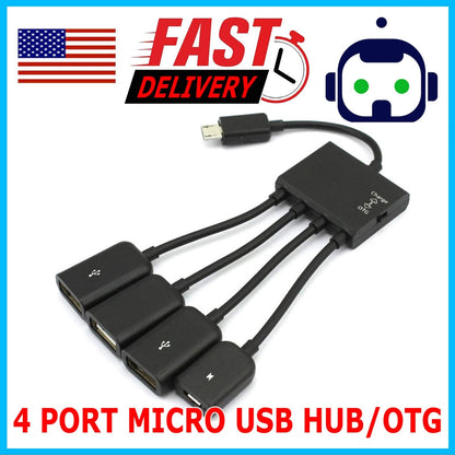 Micro USB Charging OTG Hub Splitter Cable for Smart Phone Android Tablet 4 in 1