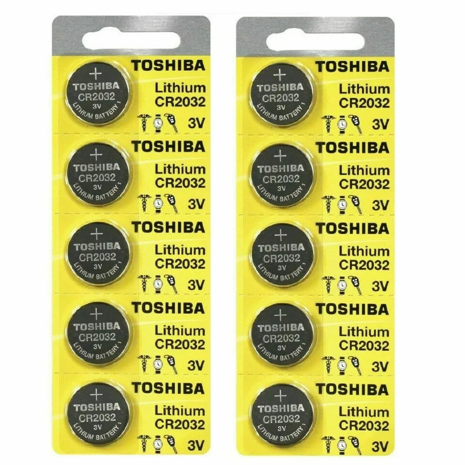 10 X New Original Toshiba CR2032 CR 2032 3V LITHIUM BATTERY BR2032 DL2032 Remote