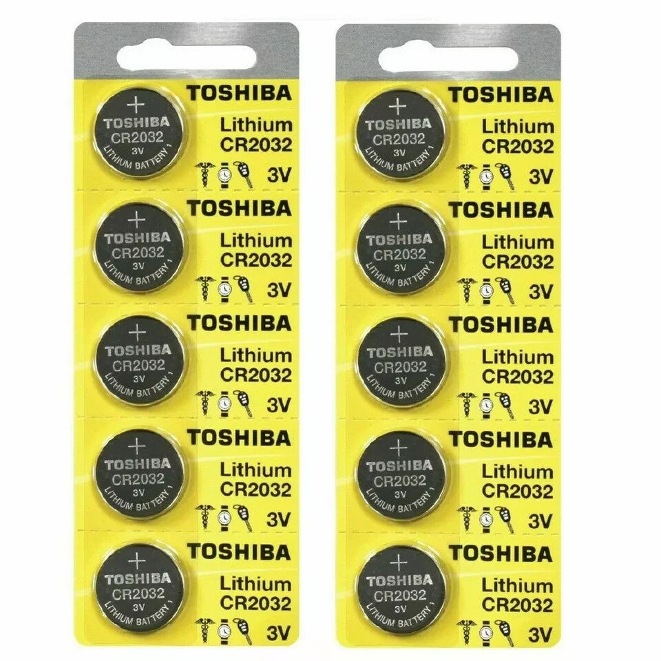 10 X New Original Toshiba CR2032 CR 2032 3V LITHIUM BATTERY BR2032 DL2032 Remote