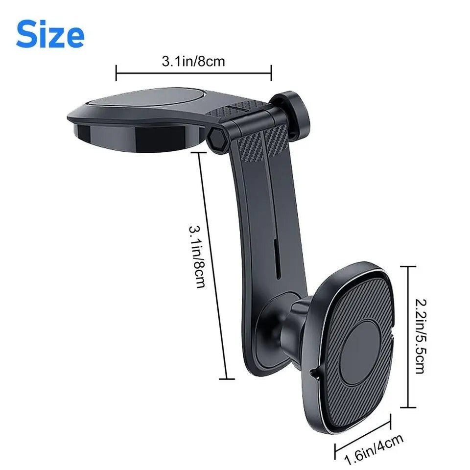 360° Rotation Magnetic Phone Holder Foldable Car Mount Stand Dashboard Universal