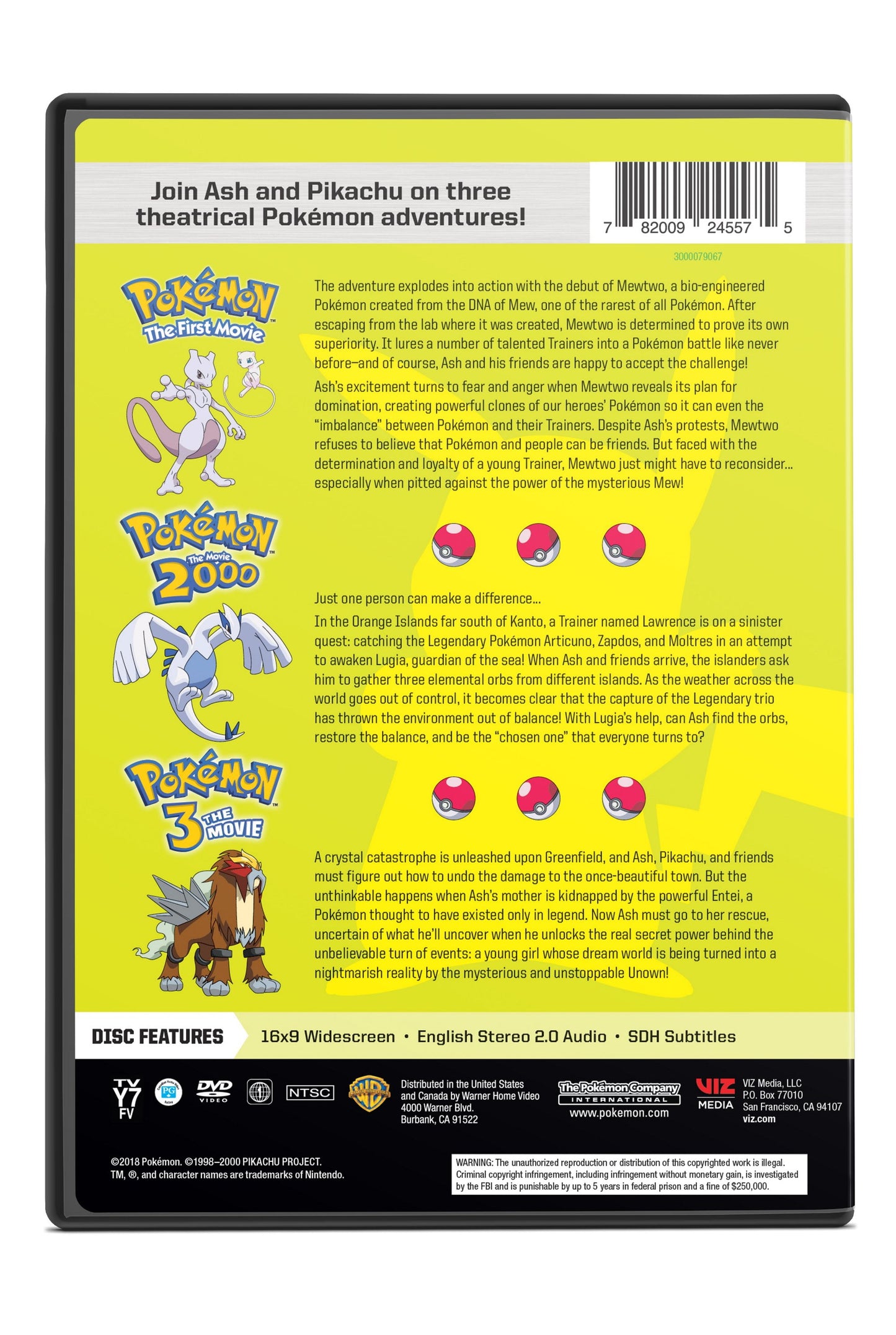 Viz Media - Pokemon: Movies 1-3 [DIGITAL VIDEO DISC]