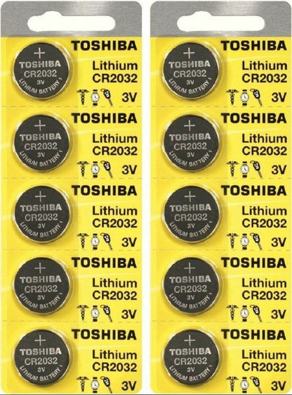 10 X New Original Toshiba CR2032 CR 2032 3V LITHIUM BATTERY BR2032 DL2032 Remote