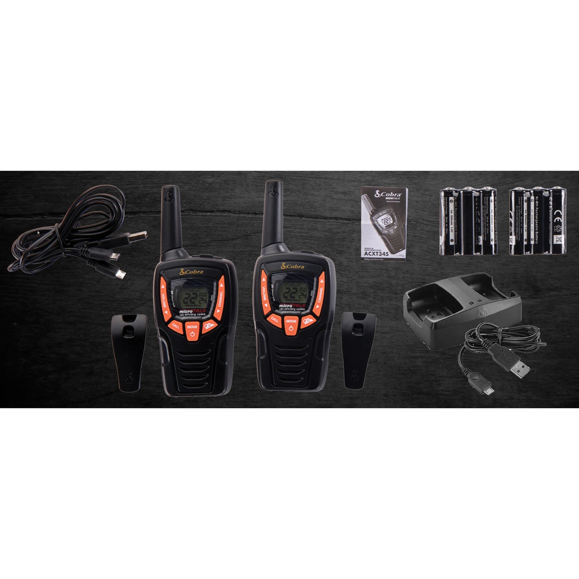 Microtalk Gmrs/Frs Walkie Talkies Pair, Black, Cxt390