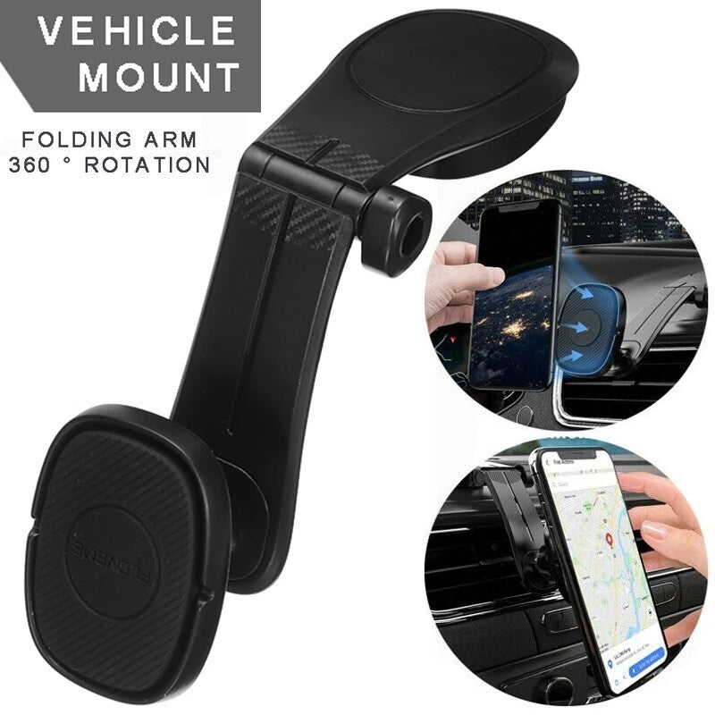 360° Rotation Magnetic Phone Holder Foldable Car Mount Stand Dashboard Universal
