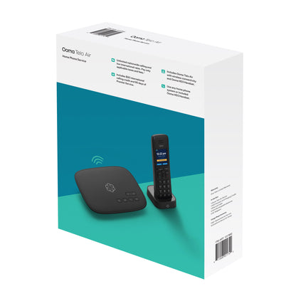 Ooma Telo Air 2 Wireless Wi-Fi Home Phone Service with 1 Cordless Handset