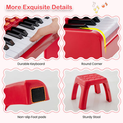 37 Keys Music Piano with Microphone Kids Piano Keyboard with Detachable Music Stand