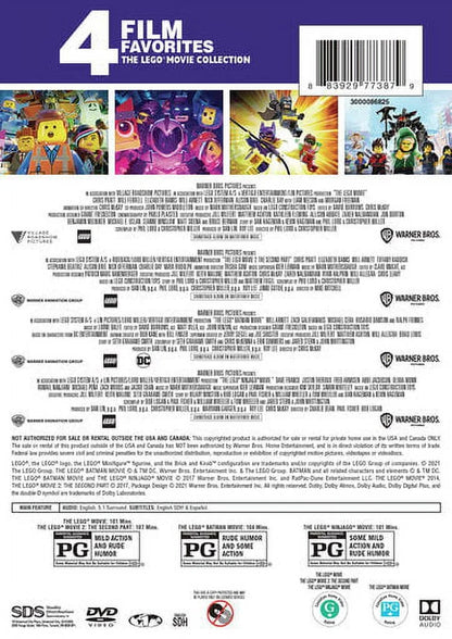 LEGO Movie 4-Film Collection DVD 2-Disc Kids & Family PG