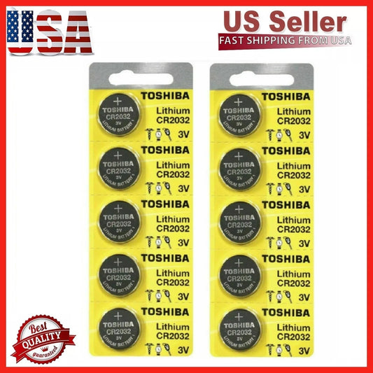10 X New Original Toshiba CR2032 CR 2032 3V LITHIUM BATTERY BR2032 DL2032 Remote
