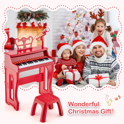 37 Keys Music Piano with Microphone Kids Piano Keyboard with Detachable Music Stand