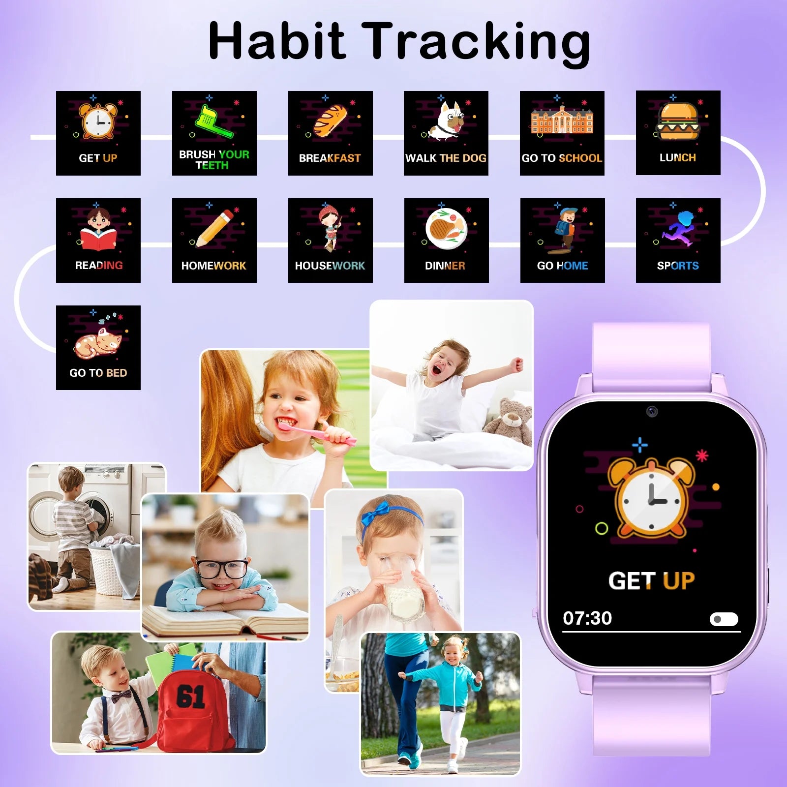 Smart Watch for Kids Toys Smartwatches for Boys and Girls with 22 Games HD Camera Video Music Player Pedometer Study Cards Audiostory Habit Tracking Gift for 4-14 Ys