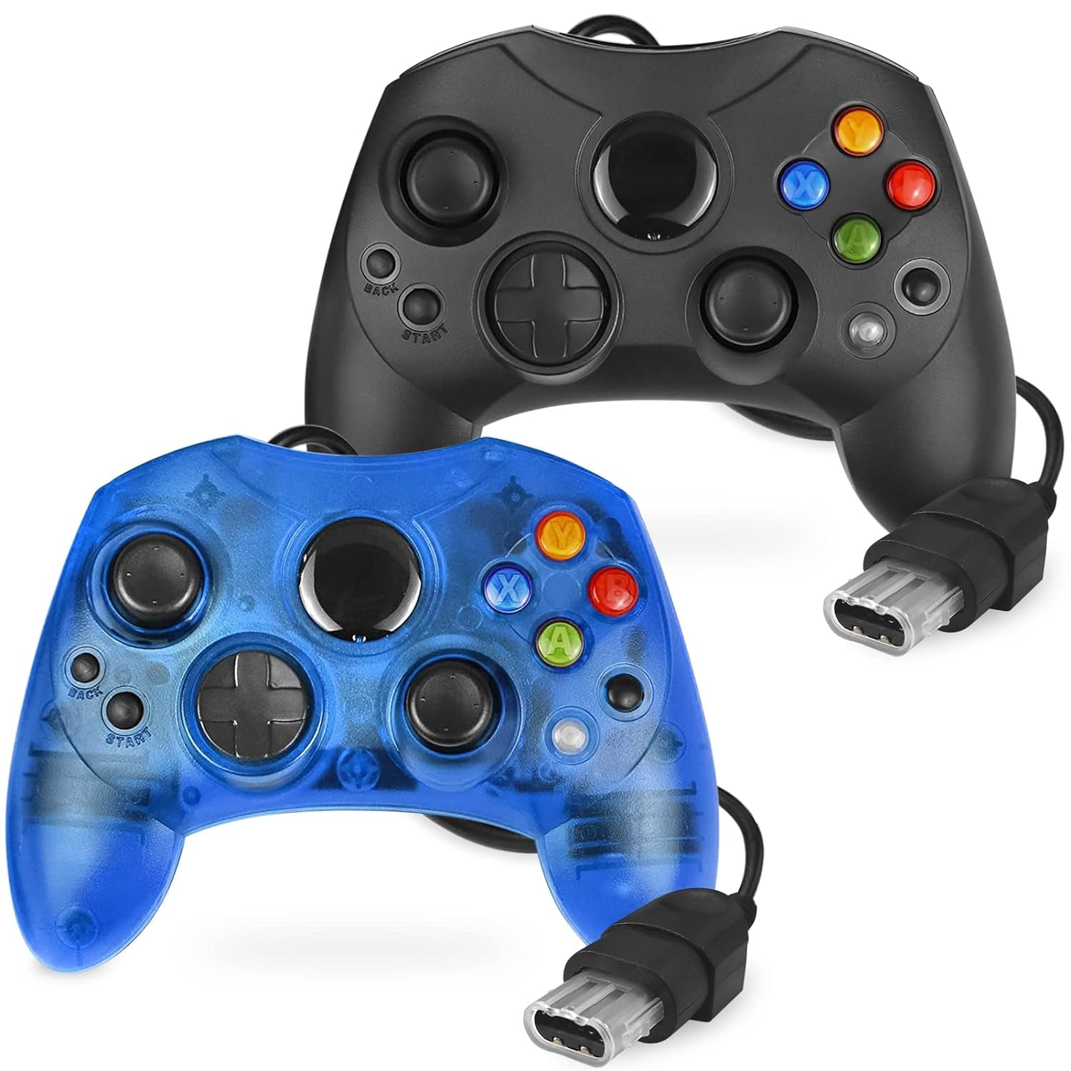 Controller Replacement for Original Xbox Console (Black and Sapphire Blue)