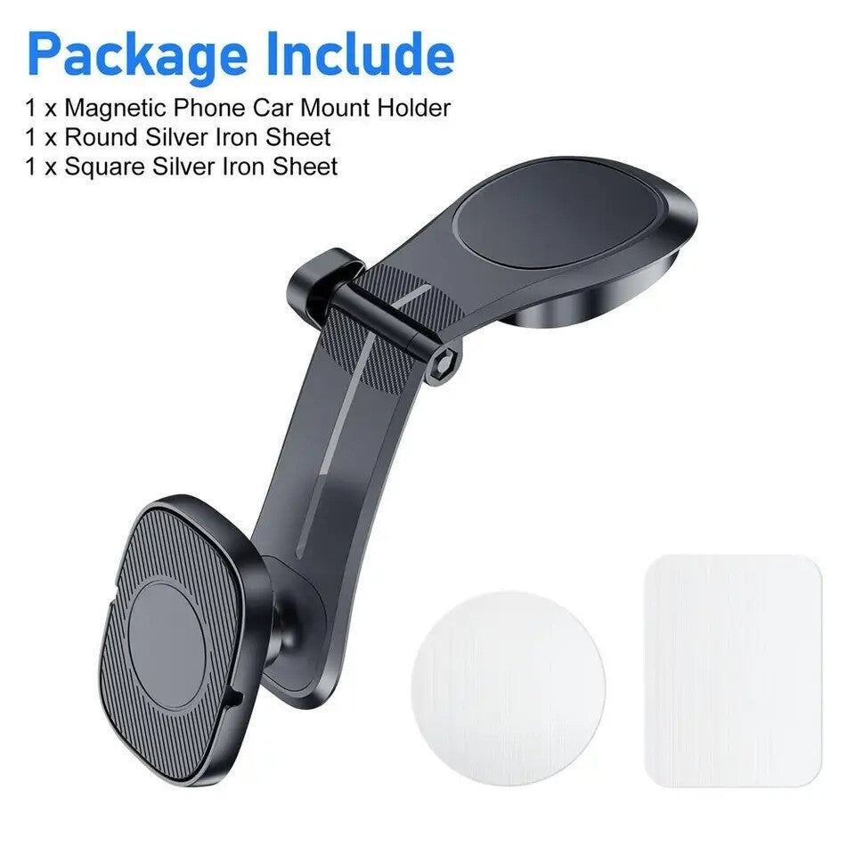 360° Rotation Magnetic Phone Holder Foldable Car Mount Stand Dashboard Universal