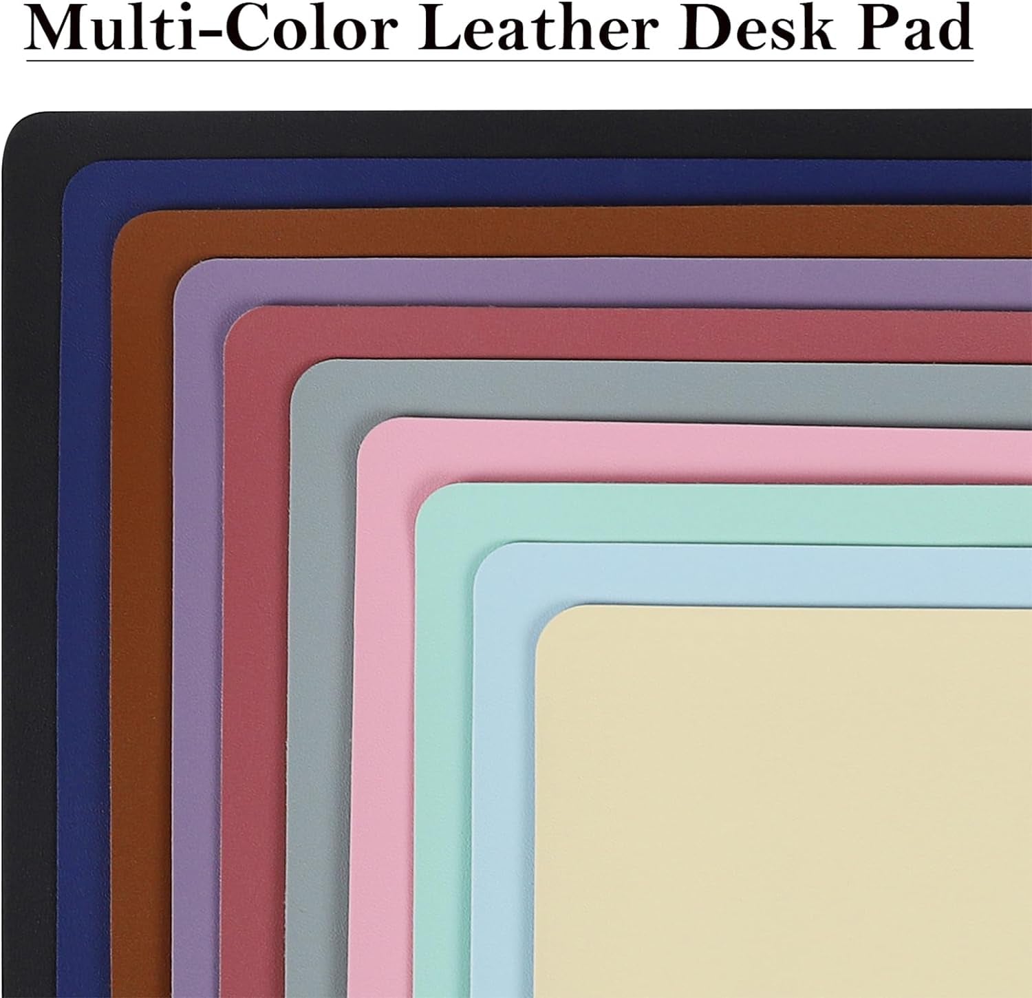 PU Leather Desk Pad with Suede Base, Multi-Color Non-Slip Mouse Pad, 24” X 14” Waterproof Desk Writing Mat, Large Desk Blotter Protector(Gray-Blue)