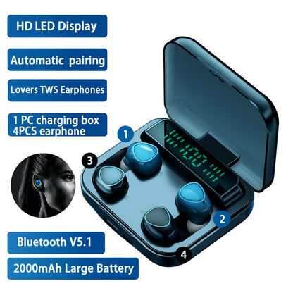Couple Headphones Bluetooth Earbuds Wireless Earphone Waterproof for Any Phone