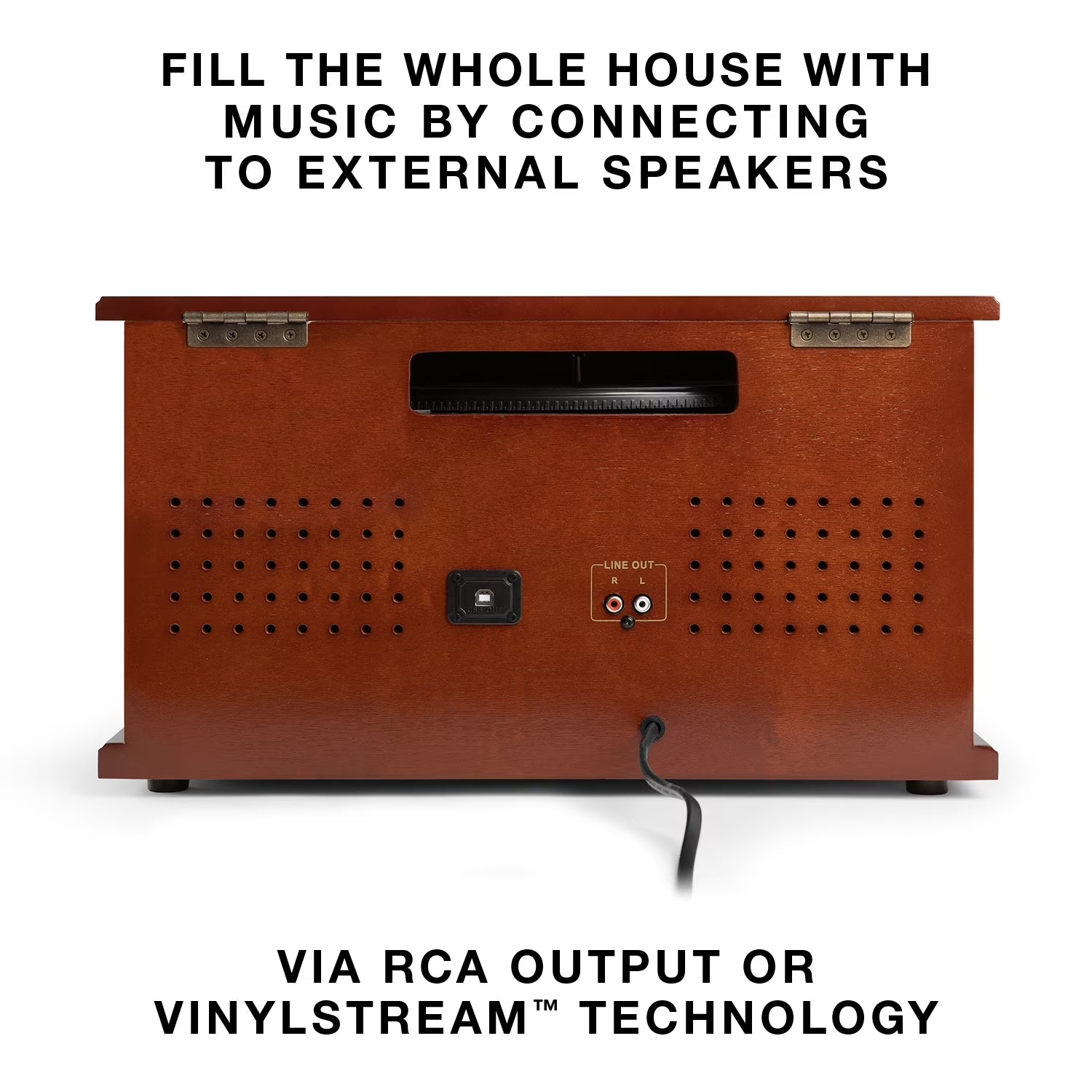 8-In-1 Navigator Bluetooth Record Player & Multimedia Center, Built-In Stereo Speakers - Turntable, Wireless Music Streaming