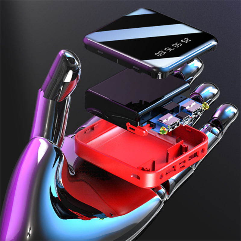 Mini Power Bank 20000 Mah Portable Mirror Digital Display Power Bank
