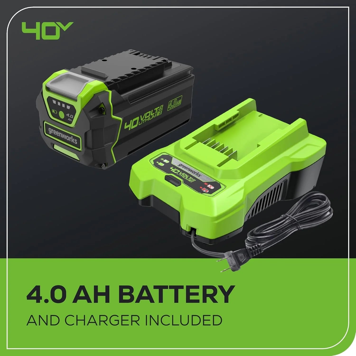 G-MAX 16 in 4 Amps 40 V Battery Chainsaw, Anti-Vibration, Automatic Chain Oiler, Bumper Spikes, Chain Brake, Chain Catcher, Tool-Less Chain Tensioning