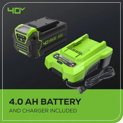 G-MAX 16 in 4 Amps 40 V Battery Chainsaw, Anti-Vibration, Automatic Chain Oiler, Bumper Spikes, Chain Brake, Chain Catcher, Tool-Less Chain Tensioning