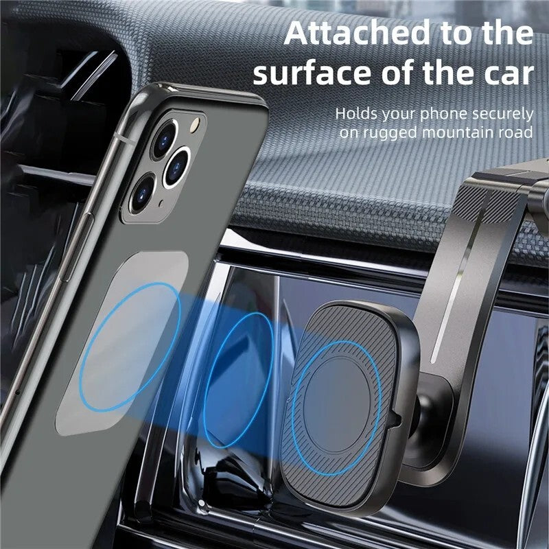 360° Rotation Magnetic Phone Holder Foldable Car Mount Stand Dashboard Universal