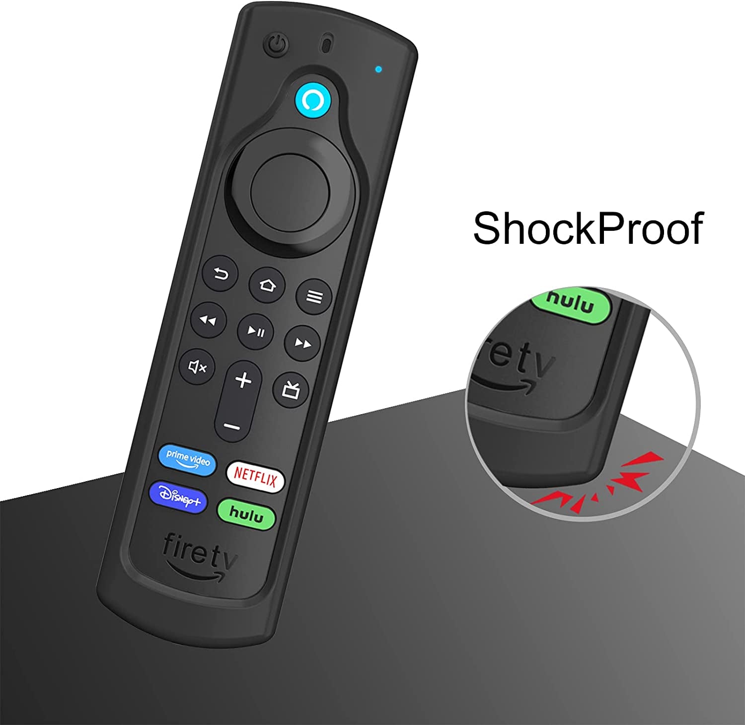 Remote Case for Fire TV Stick HD/4K/4K Max (1St Gen)/Fire TV Stick (3Rd Gen)/Lite - Anti-Slip Shockproof Silicone Cover for Alexa Voice Remote (2Nd & 3Rd Generation) (Black)